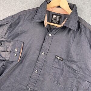 Taco Bell Shirt Mens 2XL Blue Gray Long Sleeve Button Up Work Uniform Restaurant